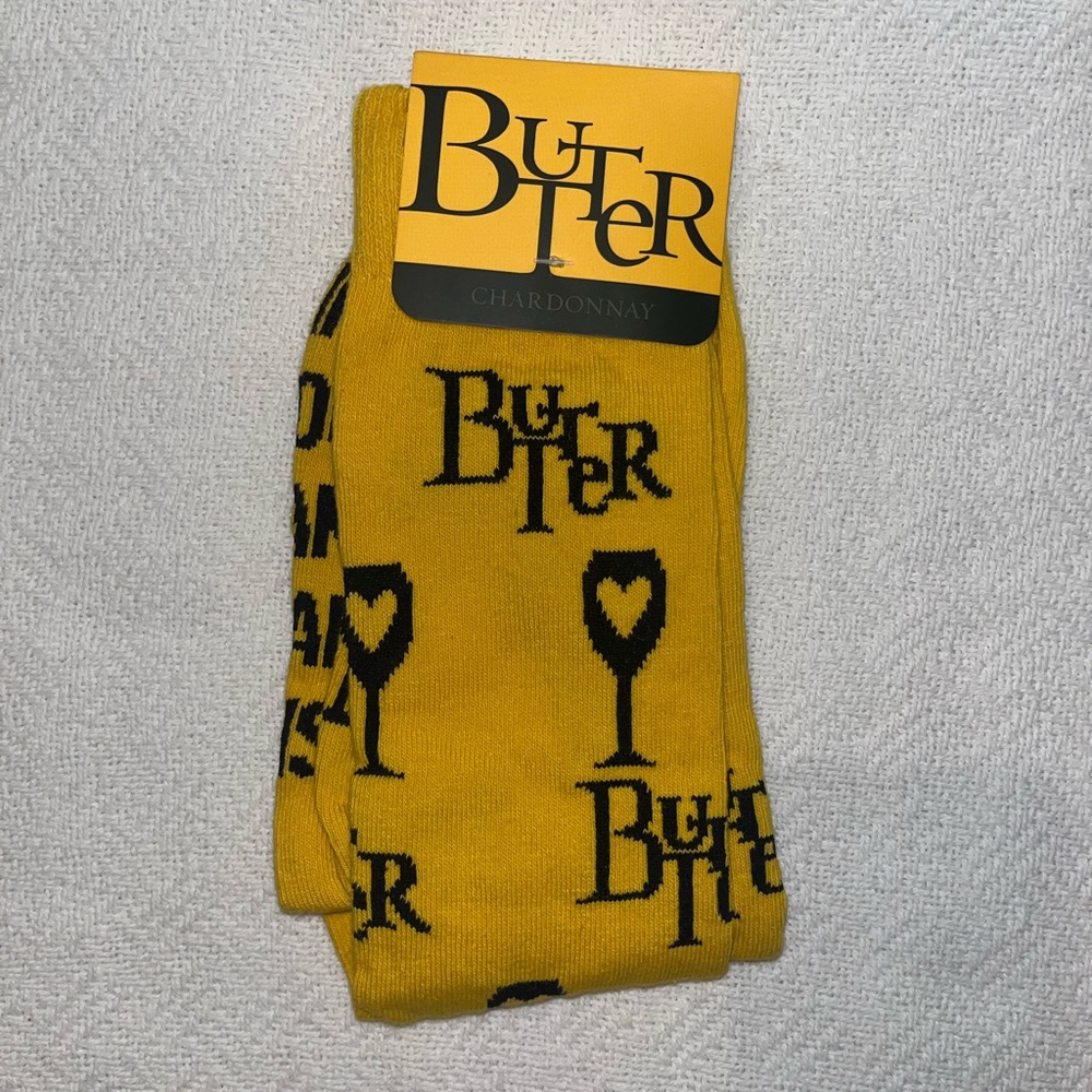 🧦🍷✨ Jam Cellars Butter Chardonnay Wine Crew Socks NEW